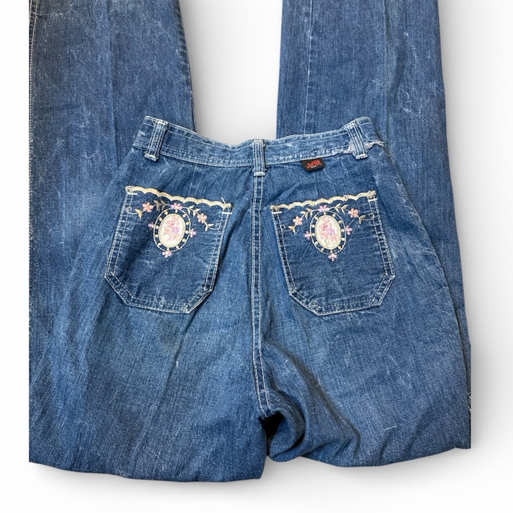 Stuffed Jeans Woman's Embroidered Pockets Vintage Size 7‎